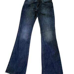 Express Jeans Womens 19 Bootcut Distressed Embroidered Juniors Size Approx 10